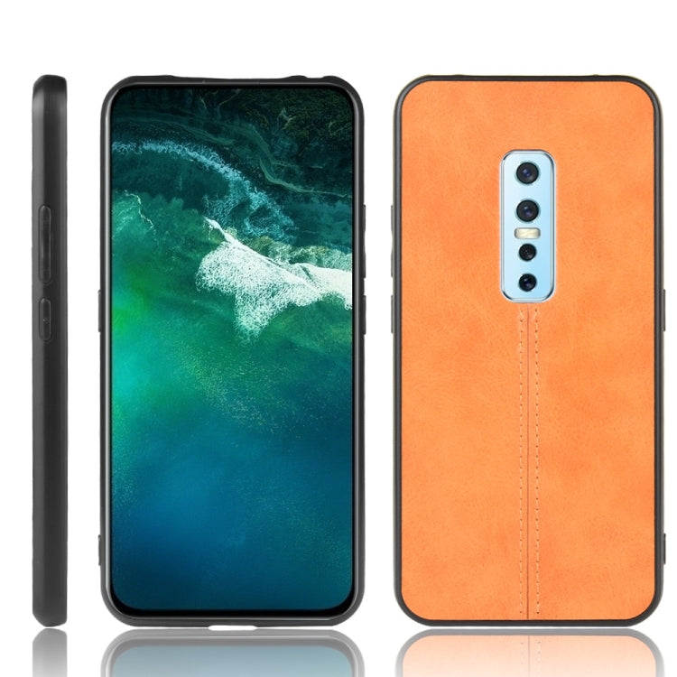 For Vivo V17 Pro Shockproof Sewing Cow Pattern Skin PC + PU + TPU Case