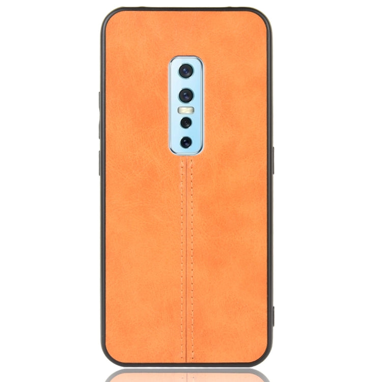 For Vivo V17 Pro Shockproof Sewing Cow Pattern Skin PC + PU + TPU Case