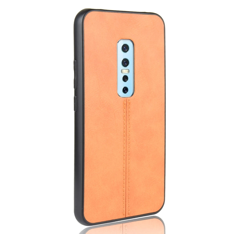 For Vivo V17 Pro Shockproof Sewing Cow Pattern Skin PC + PU + TPU Case