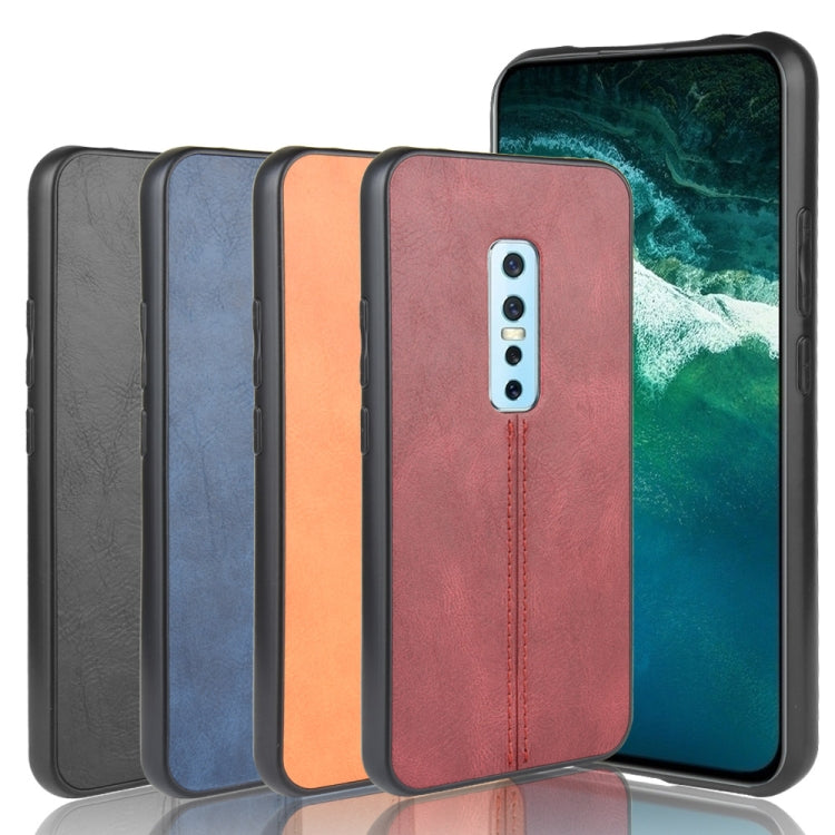 For Vivo V17 Pro Shockproof Sewing Cow Pattern Skin PC + PU + TPU Case