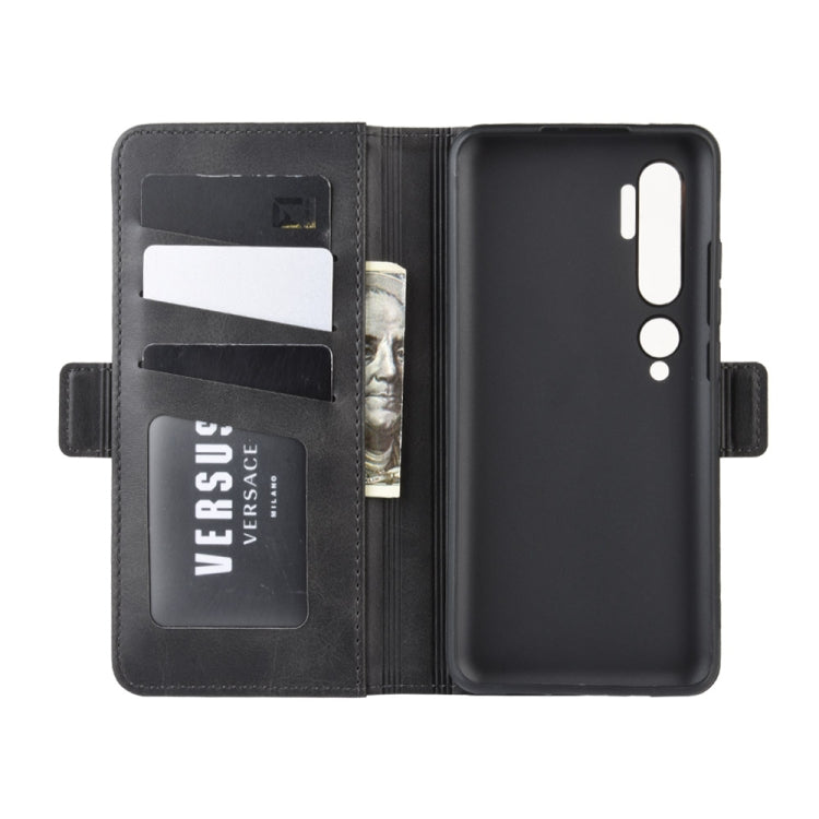 For Xiaomi Mi Note 10 Pro Double Buckle Crazy Horse Business Mobile Phone Holster with Card Wallet Bracket Function