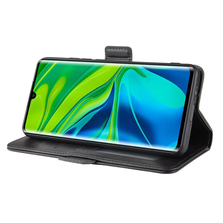 For Xiaomi Mi Note 10 Pro Double Buckle Crazy Horse Business Mobile Phone Holster with Card Wallet Bracket Function