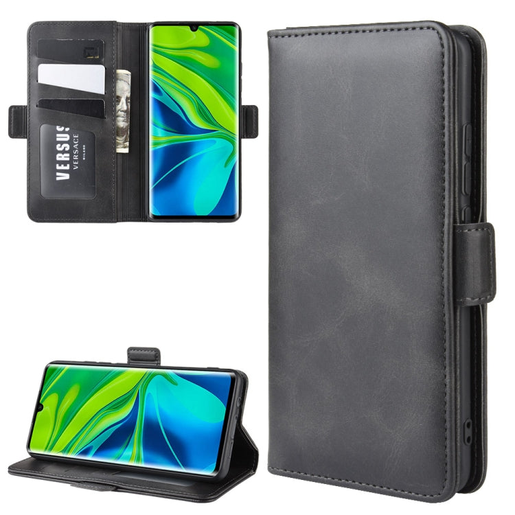 For Xiaomi Mi Note 10 Pro Double Buckle Crazy Horse Business Mobile Phone Holster with Card Wallet Bracket Function