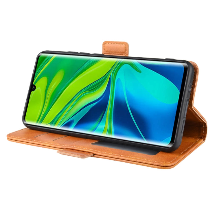 For Xiaomi Mi Note 10 Pro Double Buckle Crazy Horse Business Mobile Phone Holster with Card Wallet Bracket Function