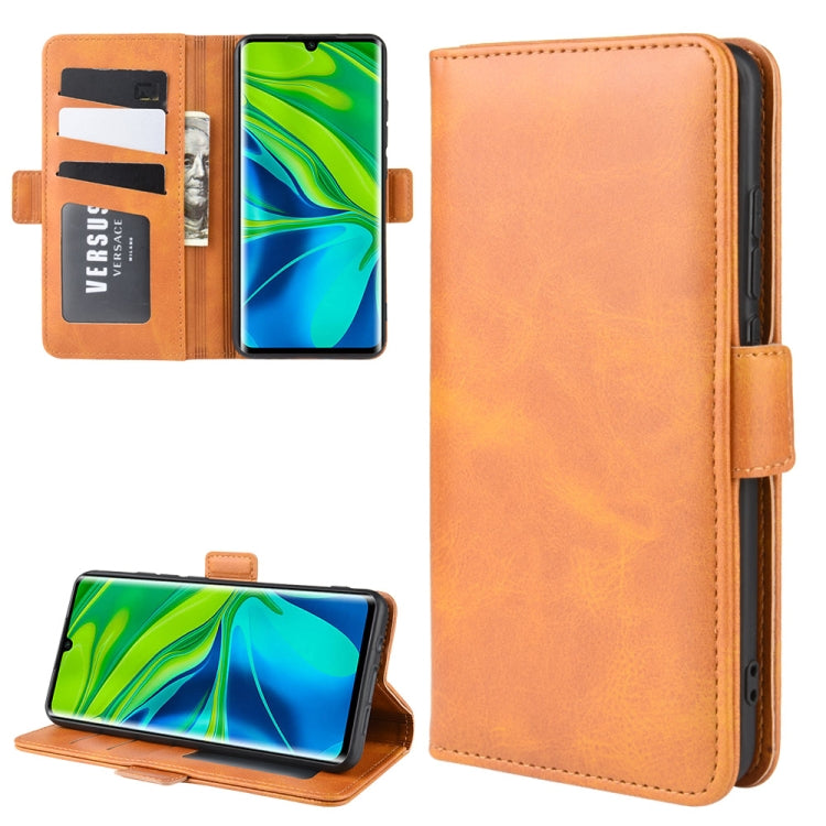 For Xiaomi Mi Note 10 Pro Double Buckle Crazy Horse Business Mobile Phone Holster with Card Wallet Bracket Function