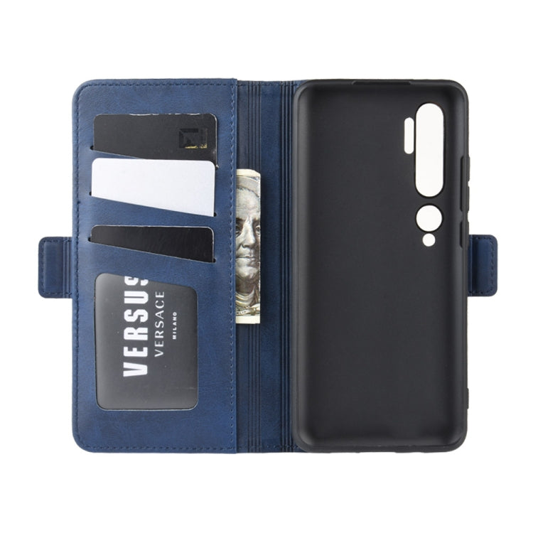 For Xiaomi Mi Note 10 Pro Double Buckle Crazy Horse Business Mobile Phone Holster with Card Wallet Bracket Function