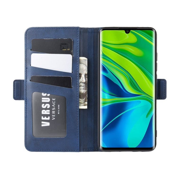 For Xiaomi Mi Note 10 Pro Double Buckle Crazy Horse Business Mobile Phone Holster with Card Wallet Bracket Function