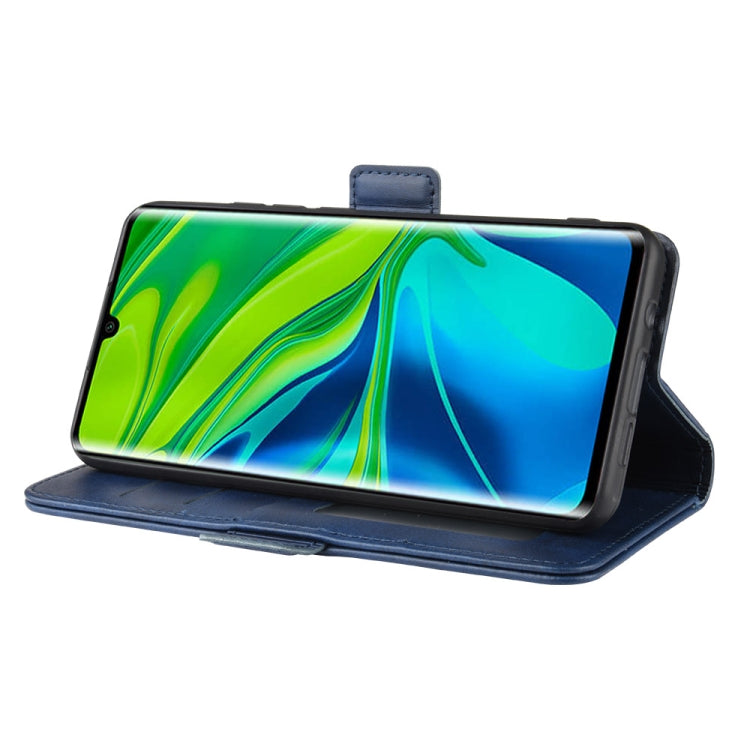 For Xiaomi Mi Note 10 Pro Double Buckle Crazy Horse Business Mobile Phone Holster with Card Wallet Bracket Function