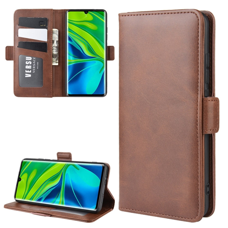 For Xiaomi Mi Note 10 Pro Double Buckle Crazy Horse Business Mobile Phone Holster with Card Wallet Bracket Function