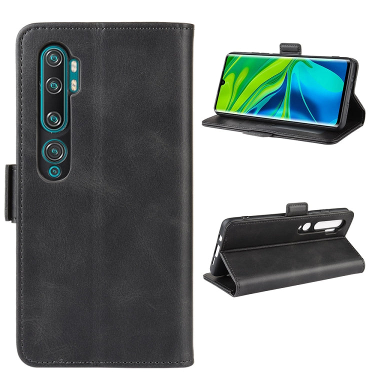 For Xiaomi Mi Note 10 Double Buckle Crazy Horse Business Mobile Phone Holster with Card Wallet Bracket Function