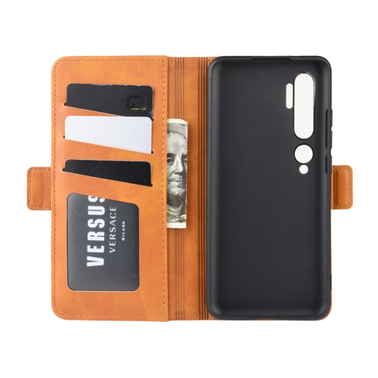 For Xiaomi Mi CC9 Pro Double Buckle Crazy Horse Business Mobile Phone Holster with Card Wallet Bracket Function