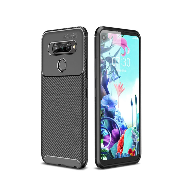 For LG Q70 Beetle Series Carbon Fiber Texture Shockproof TPU Case