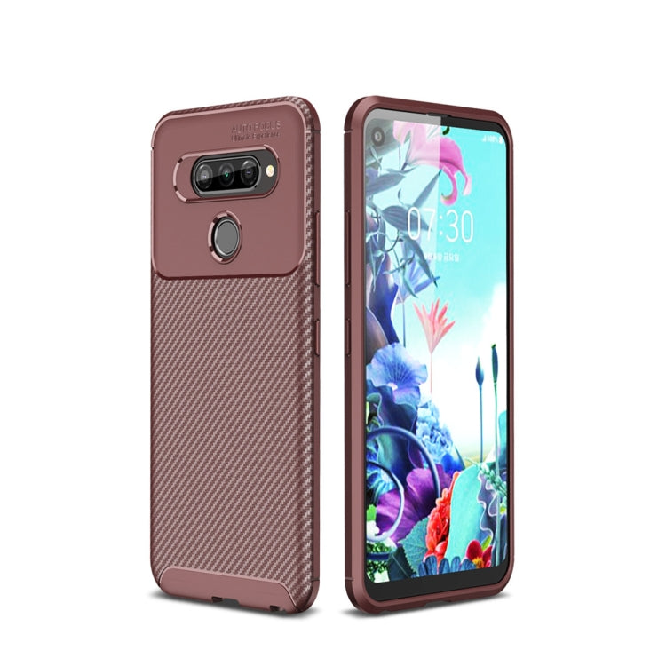 For LG Q70 Beetle Series Carbon Fiber Texture Shockproof TPU Case