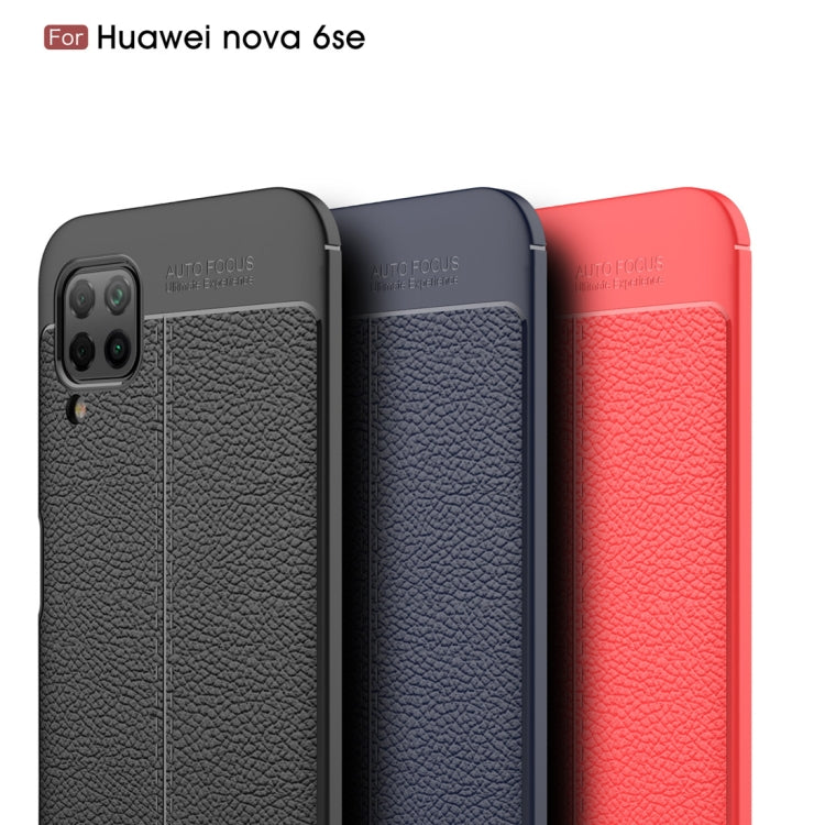 For Huawei Nova 6 SE Litchi Texture TPU Shockproof Case