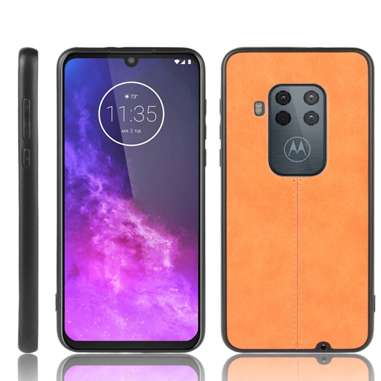 For Motorola One Zoom/One Pro Shockproof Sewing Cow Pattern Skin PC + PU + TPU Case