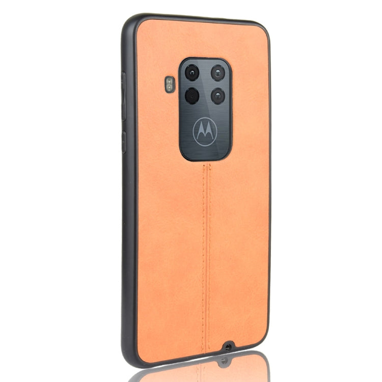 For Motorola One Zoom/One Pro Shockproof Sewing Cow Pattern Skin PC + PU + TPU Case