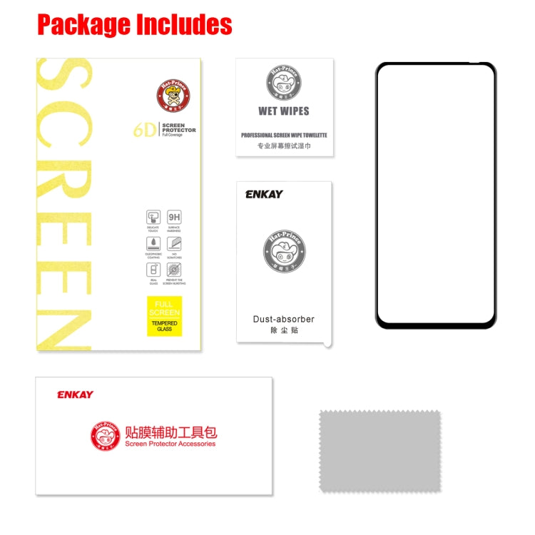 For Huawei Honor V30 / V30 Pro / Nova 6 ENKAY Hat-Prince 0.26mm 9H 6D Curved Full Screen Tempered Glass Film