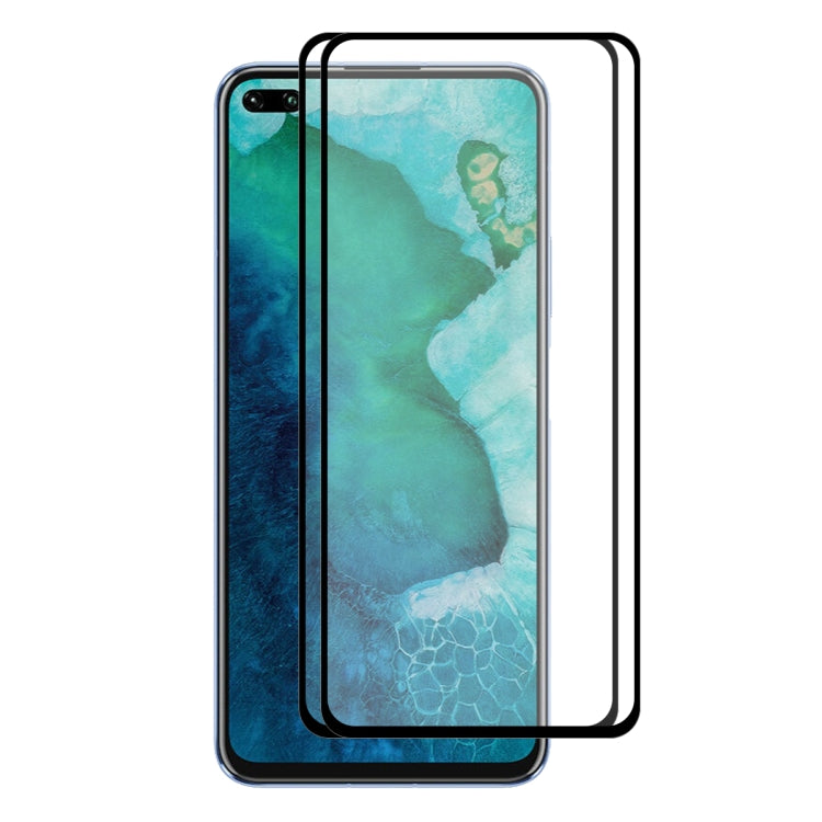 For Huawei Honor V30 / V30 Pro / Nova 6 2 PCS ENKAY Hat-prince Full Glue 0.26mm 9H 2.5D Tempered Glass Full Coverage Film