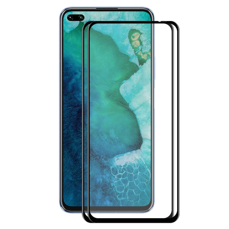 For Huawei Honor V30 / V30 Pro 2 PCS ENKAY Hat-prince 0.2mm 9H 3D Full Screen Soft Carbon Fiber Edges Tempered Glass Film