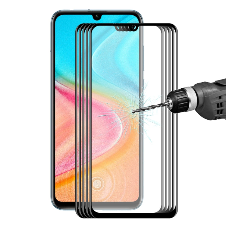 For Huawei Honor 20 Lite 5 PCS ENKAY Hat-Prince 0.2mm 9H 3D Full Screen Soft Carbon Fiber Edges Tempered Glass Film