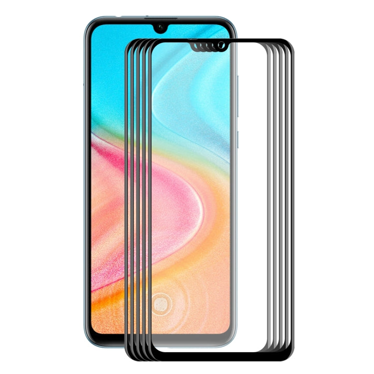For Huawei Honor 20 Lite 5 PCS ENKAY Hat-Prince 0.2mm 9H 3D Full Screen Soft Carbon Fiber Edges Tempered Glass Film