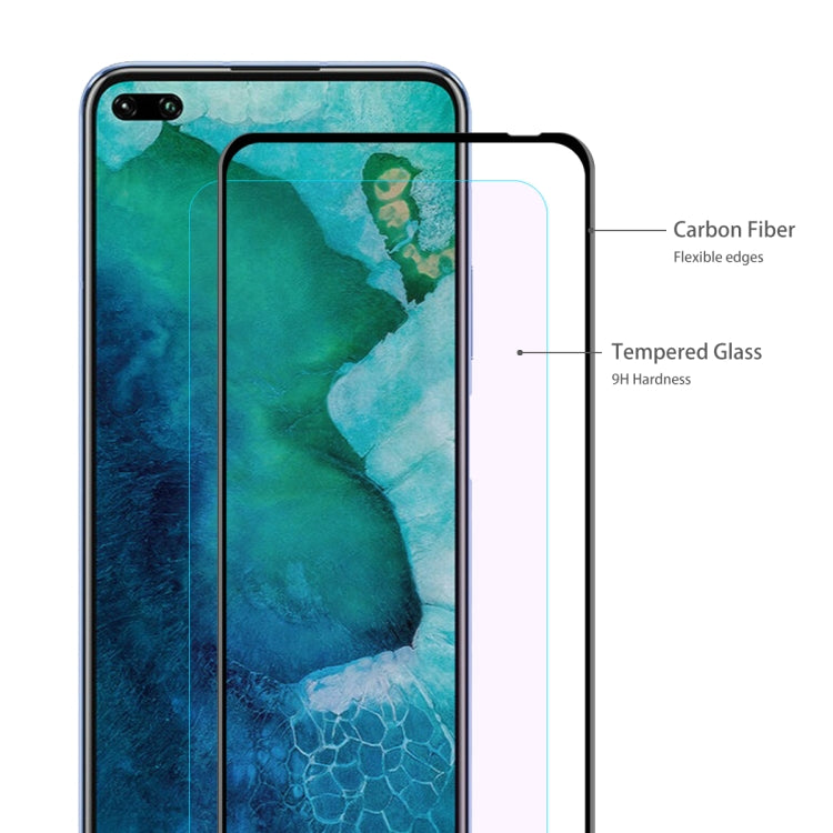 For Huawei Nova 6 ENKAY Hat-Prince 0.2mm 9H 3D Full Screen Soft Carbon Fiber Edges Anti-Blue-Ray Tempered Glass Film