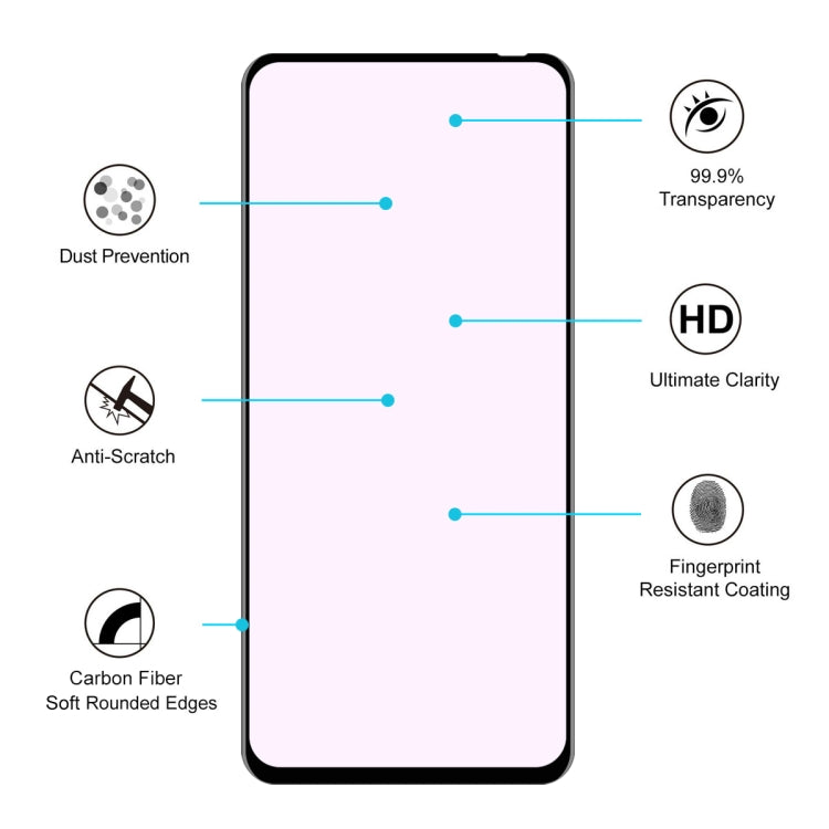 For Huawei Nova 6 2 PCS ENKAY Hat-Prince 0.2mm 9H 3D Full Screen Soft Carbon Fiber Edges Anti-Blue-Ray Tempered Glass Film