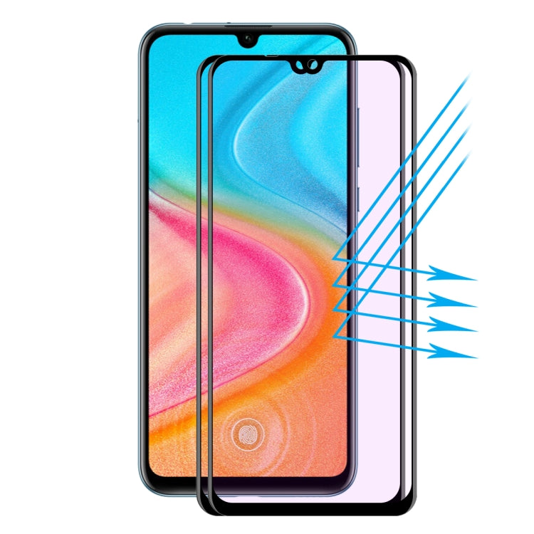 For Huawei Honor 20 Lite 2 PCS ENKAY Hat-Prince 0.2mm 9H 3D Full Screen Soft Carbon Fiber Edges Anti-Blue-Ray Tempered Glass Film