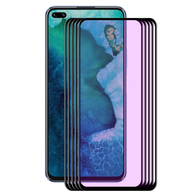 For Huawei Honor V30 / V30 Pro 5 PCS ENKAY Hat-Prince 0.2mm 9H 3D Full Screen Soft Carbon Fiber Edges Anti-Blue-Ray Tempered Glass Film