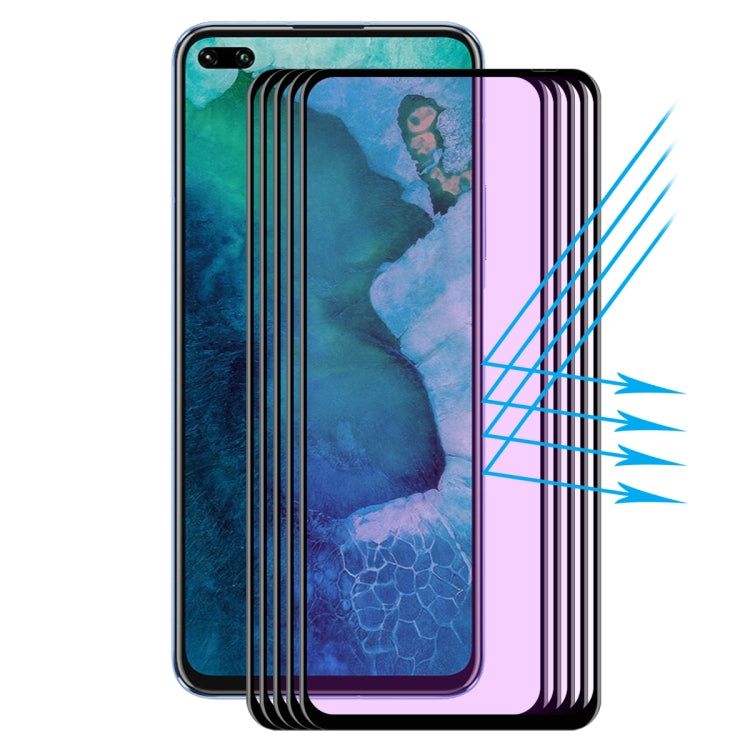 For Huawei Nova 6 5 PCS ENKAY Hat-Prince 0.2mm 9H 3D Full Screen Soft Carbon Fiber Edges Anti-Blue-Ray Tempered Glass Film