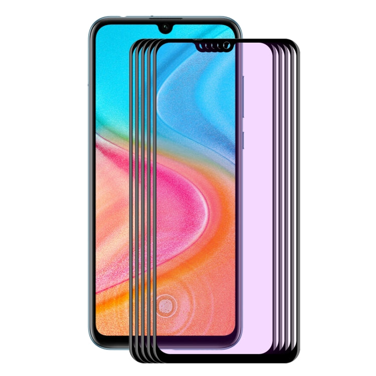 For Huawei Honor 20 Lite 5 PCS ENKAY Hat-Prince 0.2mm 9H 3D Full Screen Soft Carbon Fiber Edges Anti-Blue-Ray Tempered Glass Film