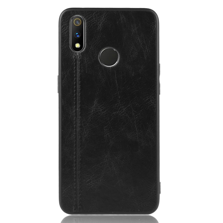 For Oppo Realme 3 Shockproof Sewing Cow Pattern Skin PC + PU + TPU Case