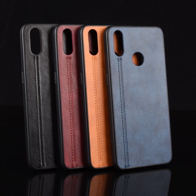 For Oppo Realme 3 Shockproof Sewing Cow Pattern Skin PC + PU + TPU Case