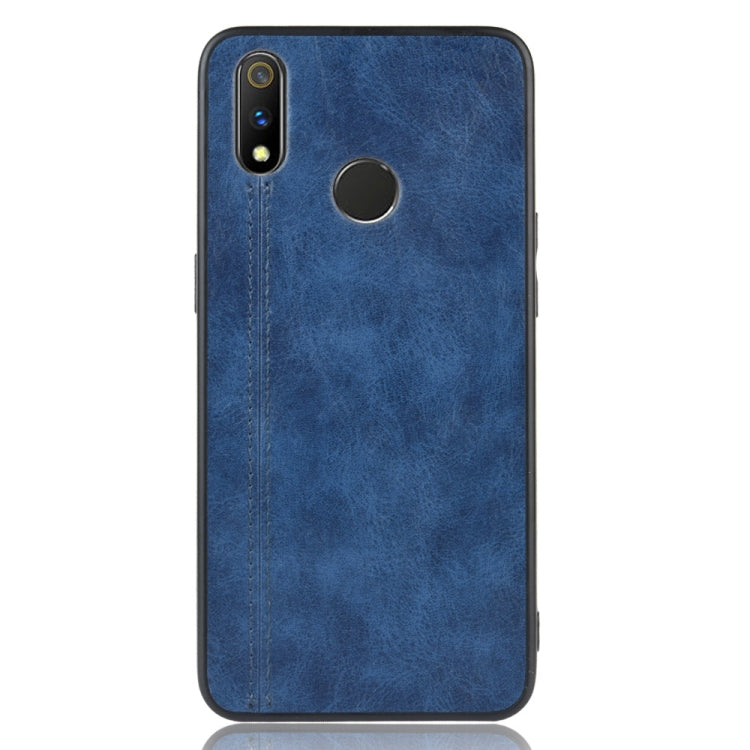 For Oppo Realme 3 Shockproof Sewing Cow Pattern Skin PC + PU + TPU Case