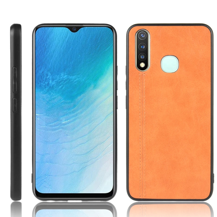 For Vivo Y19 Shockproof Sewing Cow Pattern Skin PC + PU + TPU Case