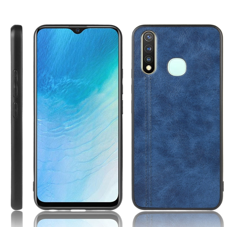 For Vivo Y19 Shockproof Sewing Cow Pattern Skin PC + PU + TPU Case