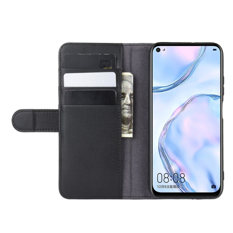For Huawei Nova 6 SE Horizontal Flip Genuine Leather Case with Holder & Card Slots & Wallet