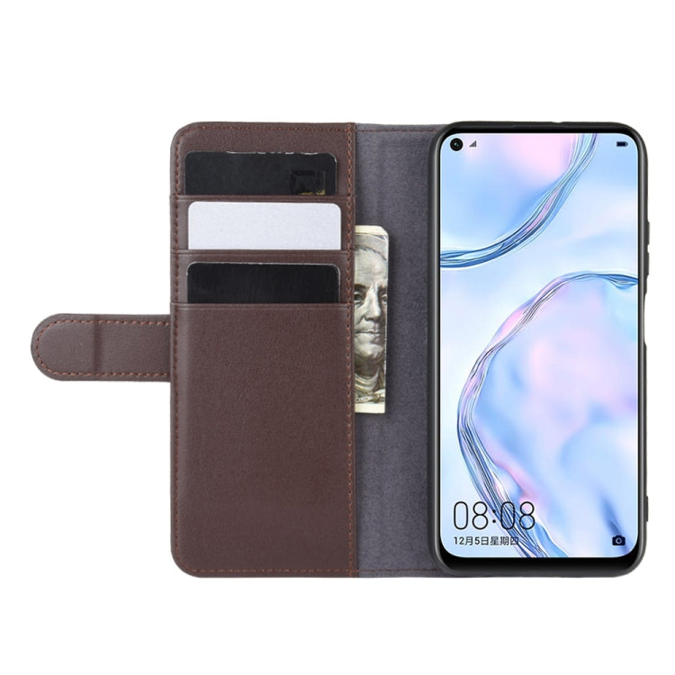 For Huawei Nova 6 SE Horizontal Flip Genuine Leather Case with Holder & Card Slots & Wallet