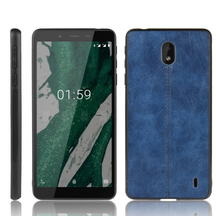 For Nokia 1 Plus Shockproof Sewing Cow Pattern Skin PC + PU + TPU Case