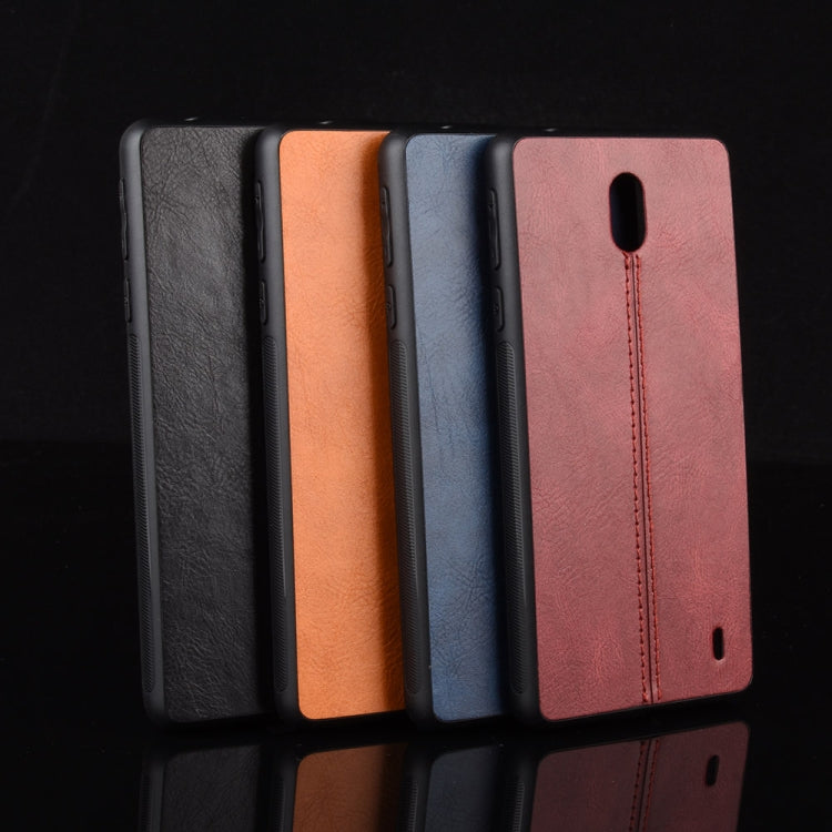 For Nokia 1 Plus Shockproof Sewing Cow Pattern Skin PC + PU + TPU Case