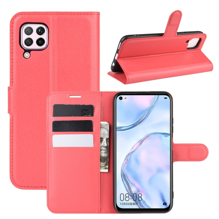 For Huawei Nova 6 SE Litchi Texture Horizontal Flip Protective Case with Holder & Card Slots & Wallet