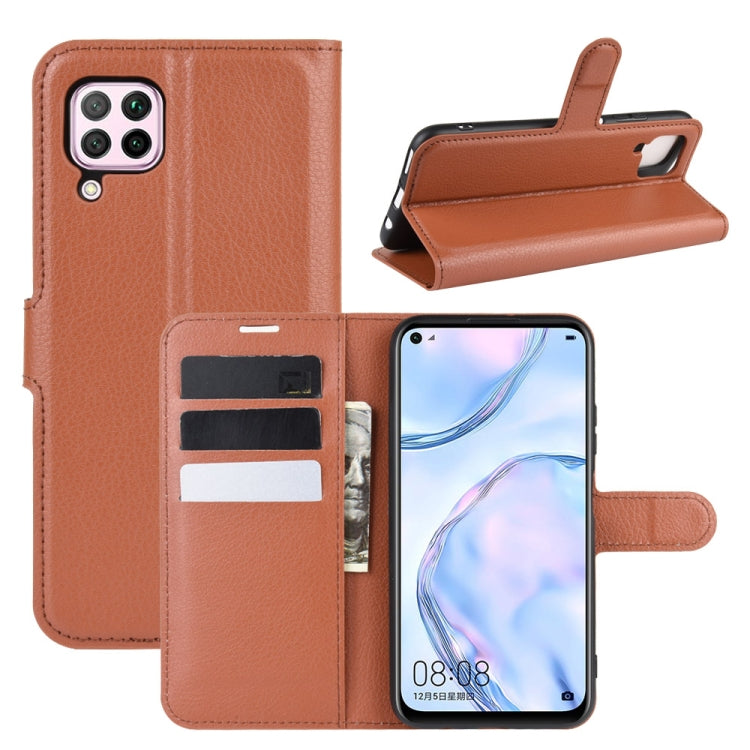 For Huawei Nova 6 SE Litchi Texture Horizontal Flip Protective Case with Holder & Card Slots & Wallet