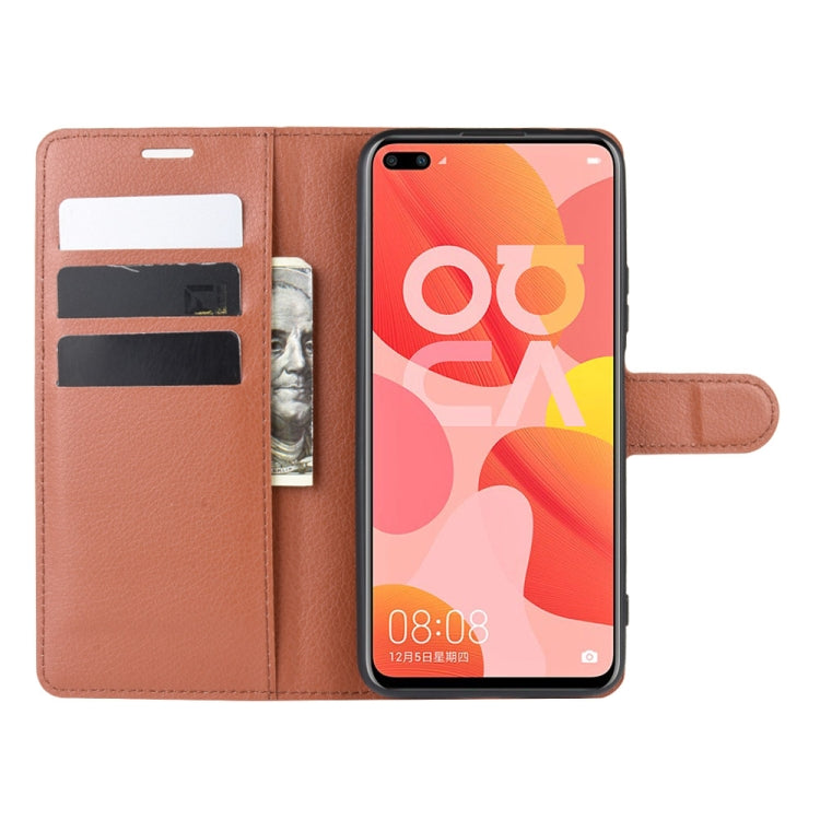For Huawei Nova 6 5G Litchi Texture Horizontal Flip Protective Case with Holder & Card Slots & Wallet