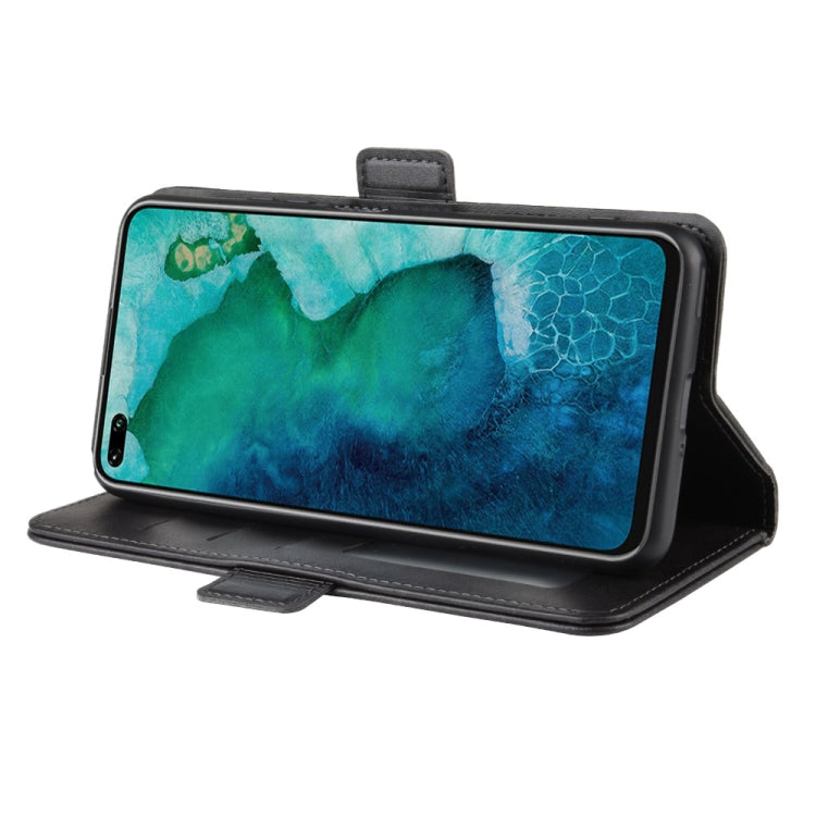 For Huawei Honor V30 / Honor V30 Pro Double Buckle Crazy Horse Business Mobile Phone Holster with Card Wallet Bracket Function