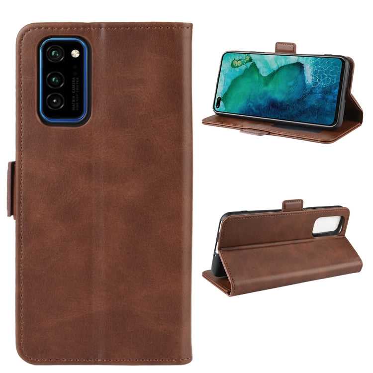 For Huawei Honor V30 / Honor V30 Pro Double Buckle Crazy Horse Business Mobile Phone Holster with Card Wallet Bracket Function