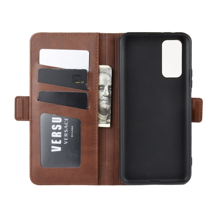For Huawei Honor V30 / Honor V30 Pro Double Buckle Crazy Horse Business Mobile Phone Holster with Card Wallet Bracket Function