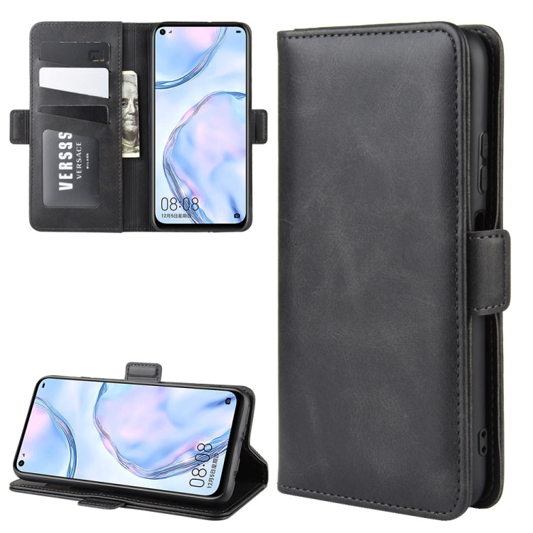 For Huawei Nova 6 SE Double Buckle Crazy Horse Business Mobile Phone Holster with Card Wallet Bracket Function