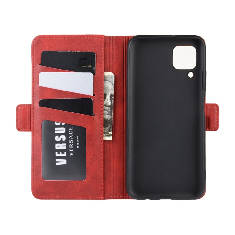 For Huawei Nova 6 SE Double Buckle Crazy Horse Business Mobile Phone Holster with Card Wallet Bracket Function