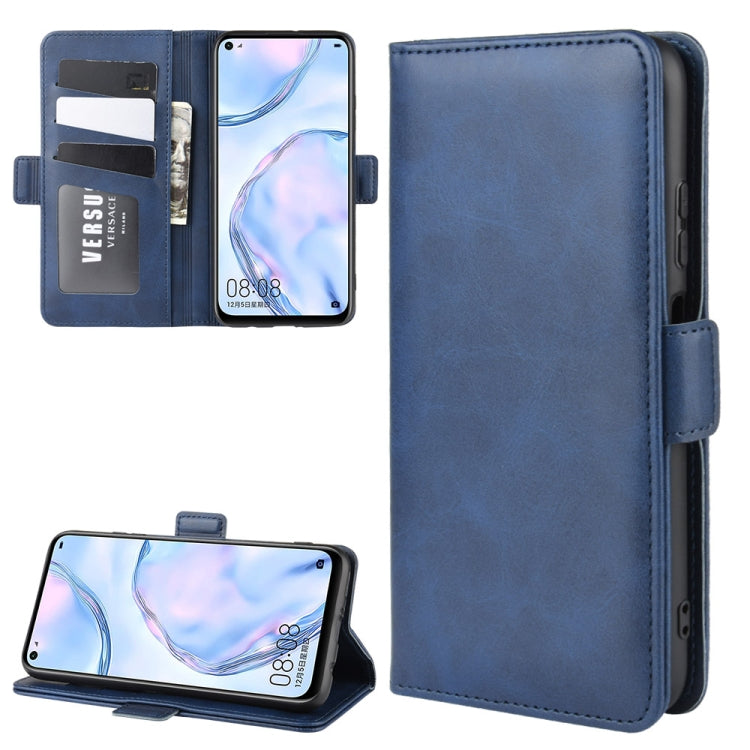 For Huawei Nova 6 SE Double Buckle Crazy Horse Business Mobile Phone Holster with Card Wallet Bracket Function