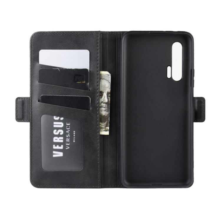 For Huawei Nova 6 Double Buckle Crazy Horse Business Mobile Phone Holster with Card Wallet Bracket Function